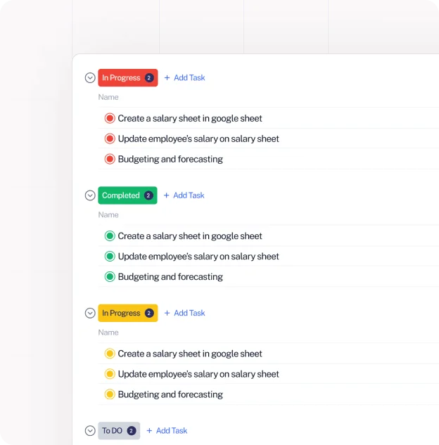 Task Management static